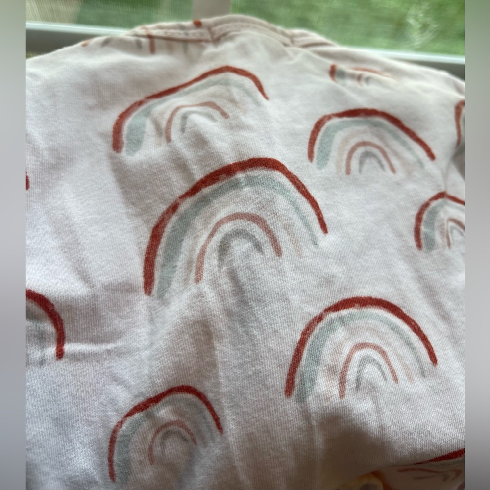 Angel Dear Baby Pink Rainbow Ruffle Footie - Size 3-6 months